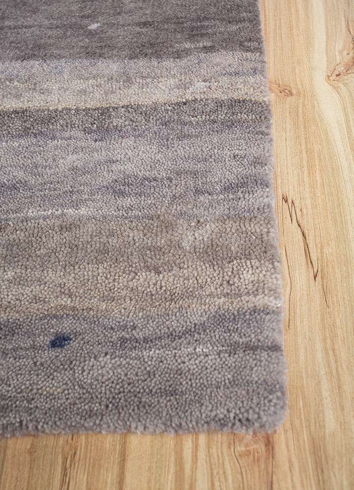freedom manchaha grey and black wool and silk hand knotted Rug - Corner