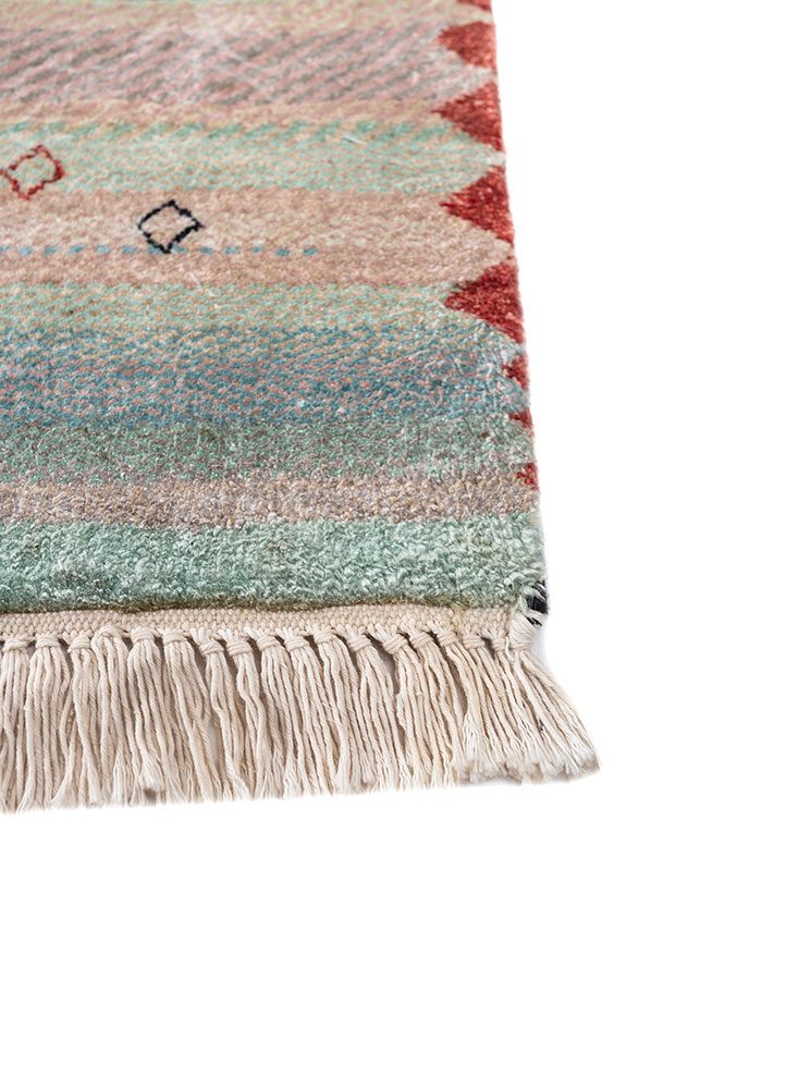 freedom manchaha blue silk hand knotted Rug - Corner