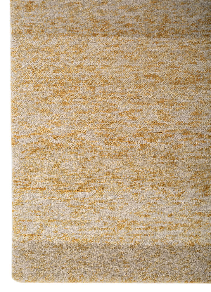 kavi x manchaha gold wool hand knotted Rug - Corner