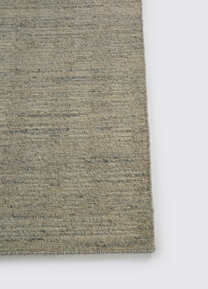 zuri grey and black wool hand knotted Rug - Corner