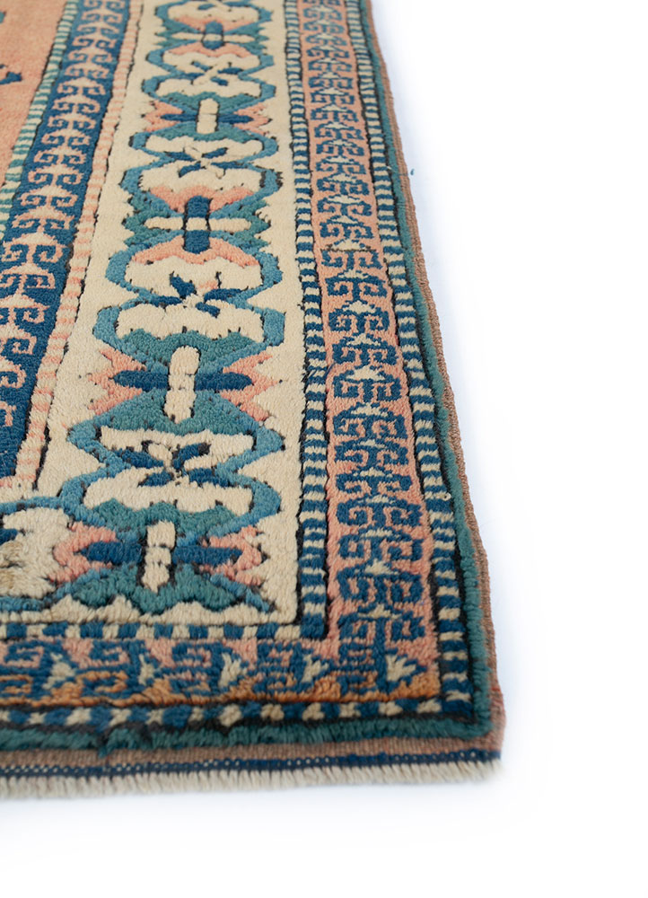 nuray red and orange wool hand knotted Rug - Corner