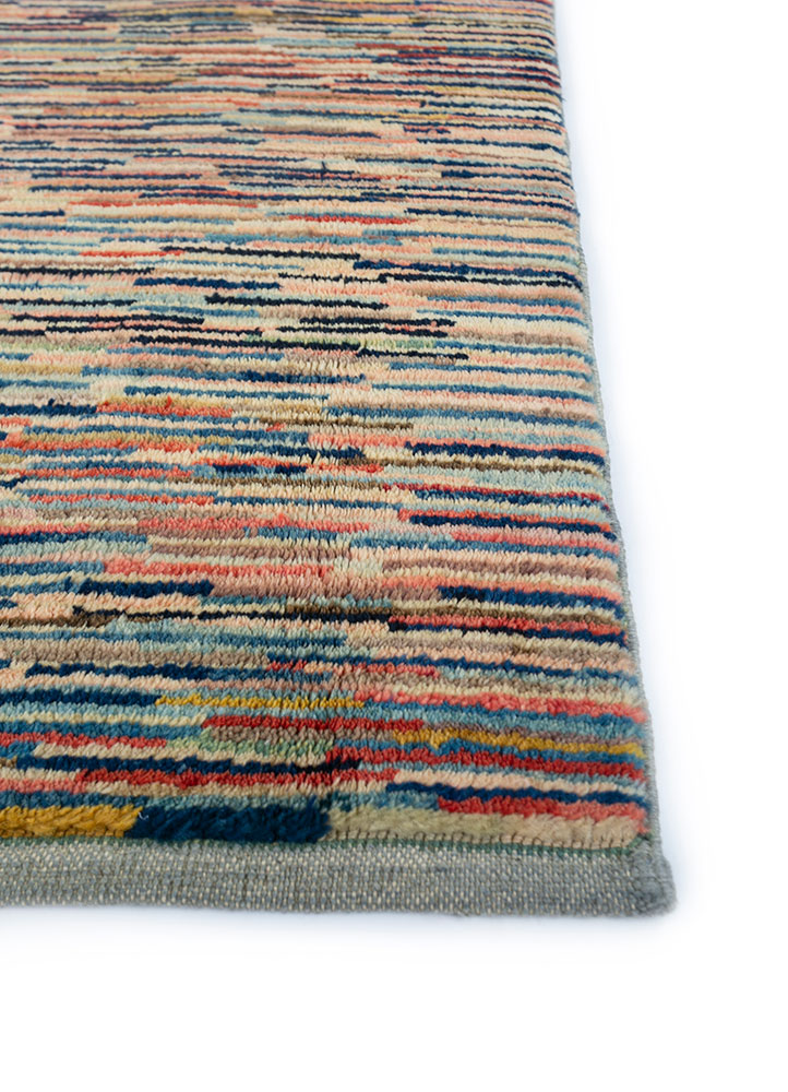 nuray multi wool hand knotted Rug - Corner