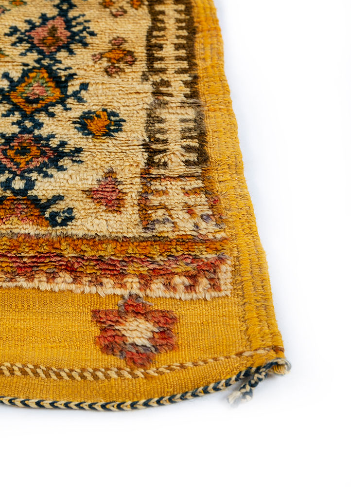 nuray beige and brown wool hand knotted Rug - Corner