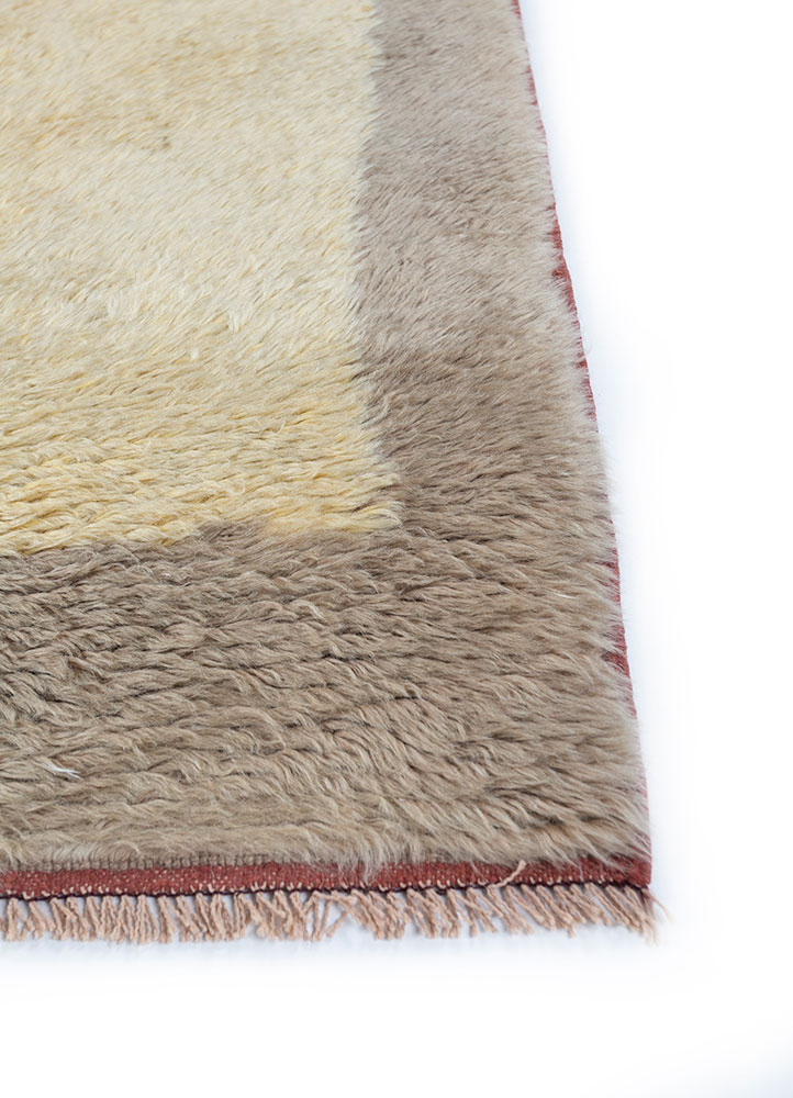 nuray beige and brown wool hand knotted Rug - Corner