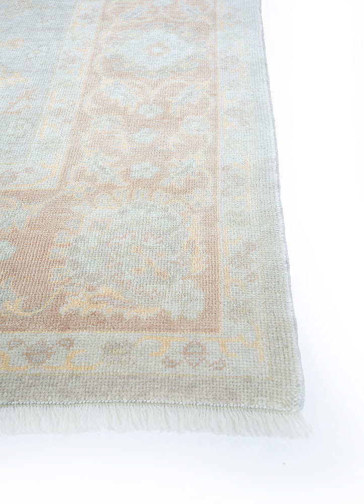 aalam grey and black wool hand knotted Rug - Corner