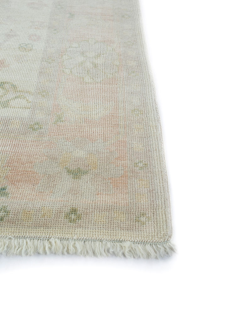aalam red and orange wool hand knotted Rug - Corner