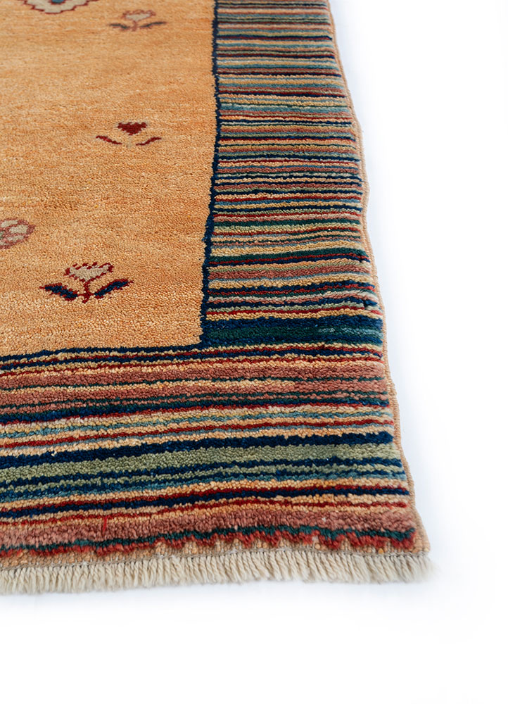 nuray beige and brown wool hand knotted Rug - Corner