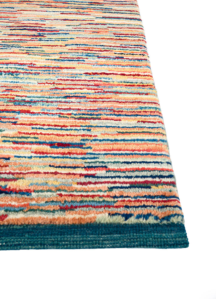 nuray multi wool hand knotted Rug - Corner