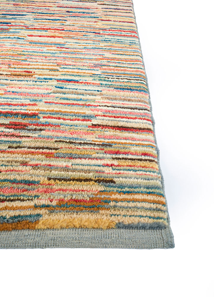 nuray multi wool hand knotted Rug - Corner