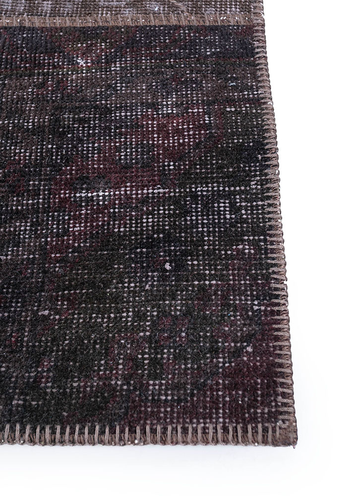 provenance beige and brown wool hand knotted Rug - Corner