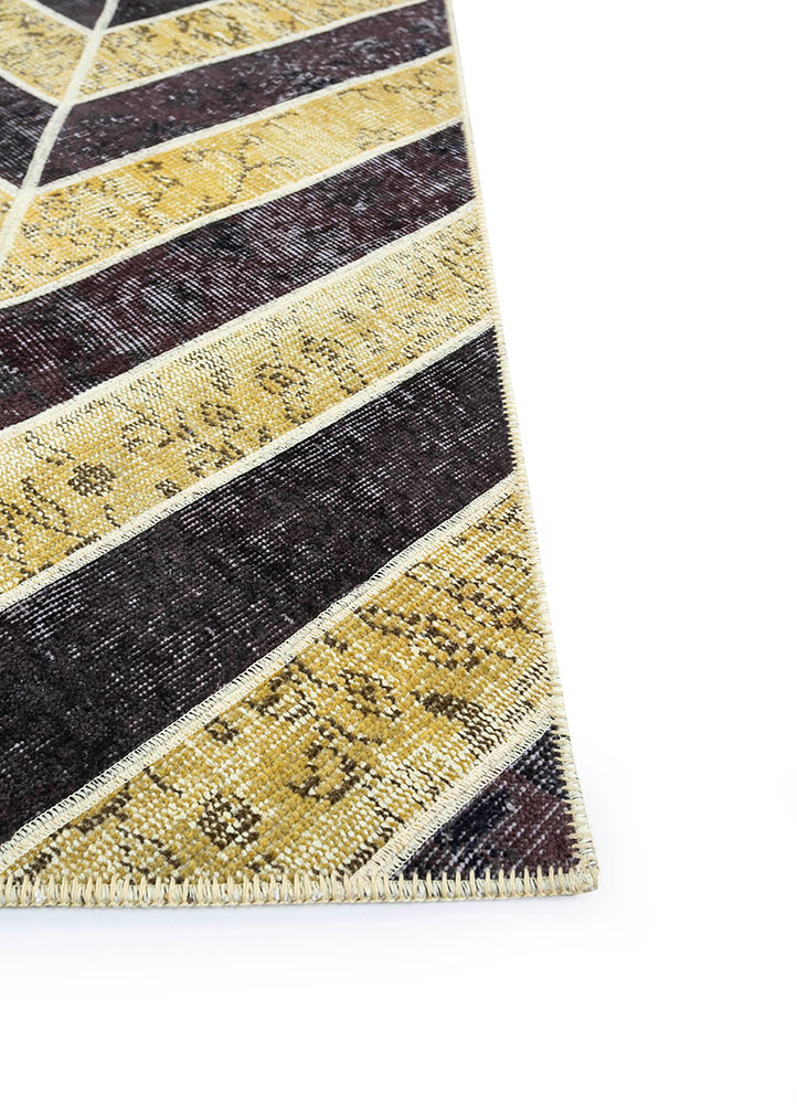 provenance gold wool hand knotted Rug - Corner