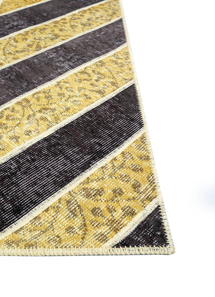 provenance gold wool hand knotted Rug - Corner