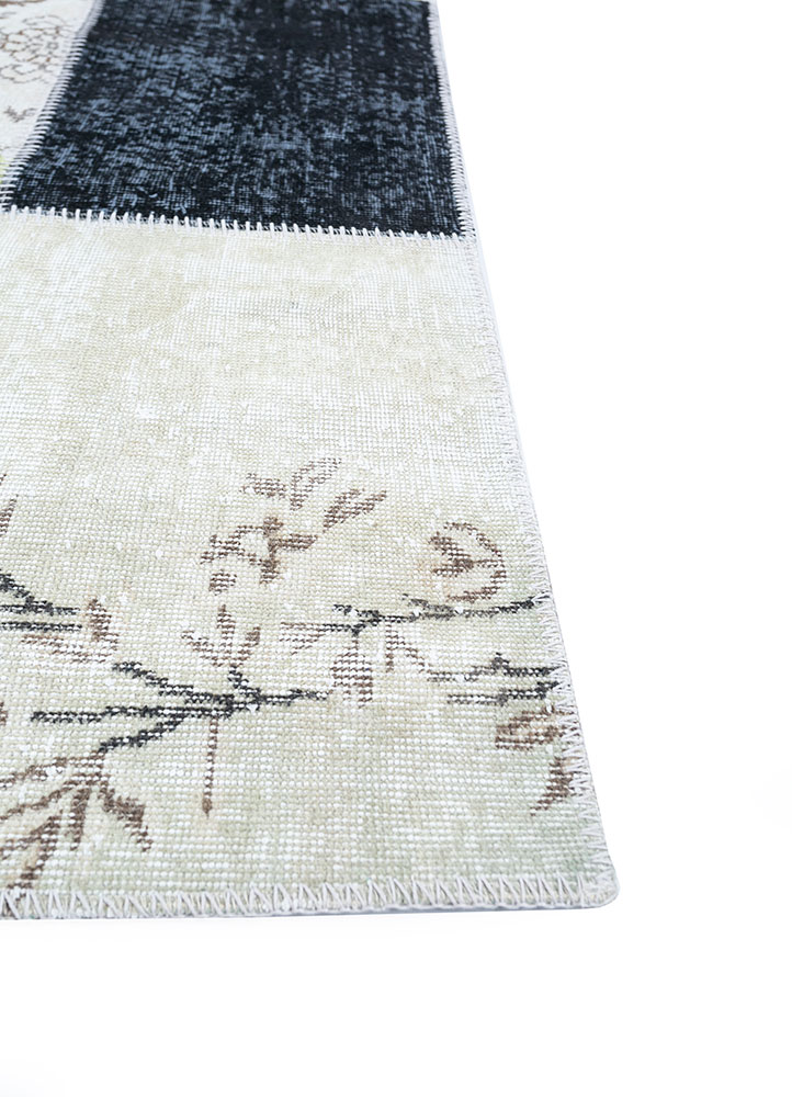 provenance green wool hand knotted Rug - Corner