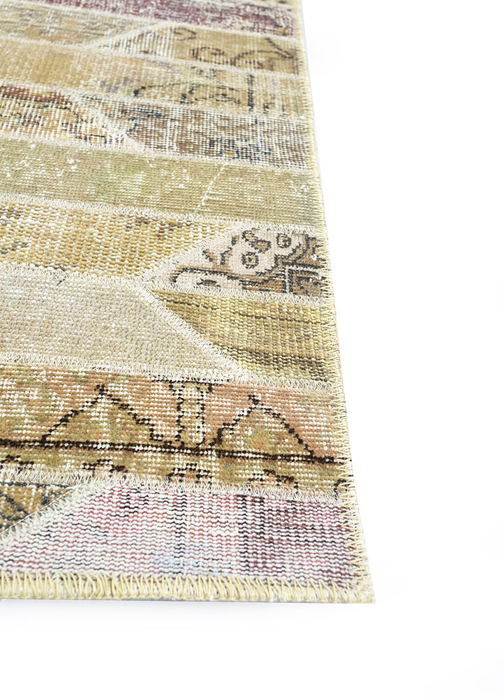 provenance beige and brown wool hand knotted Rug - Corner
