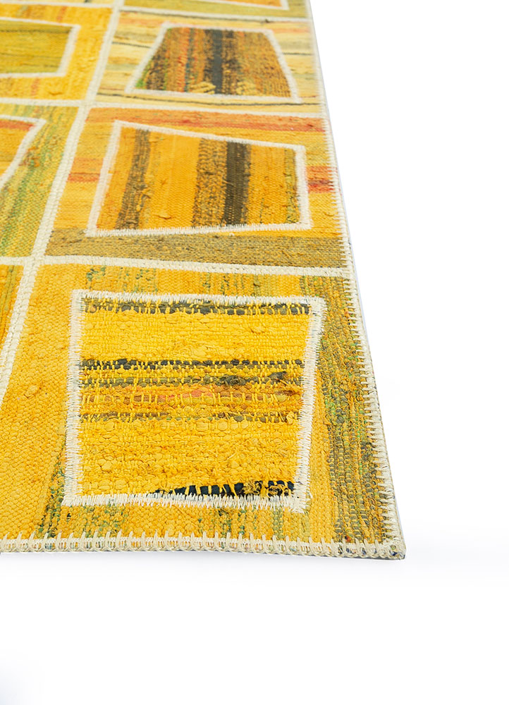 provenance gold wool hand knotted Rug - Corner