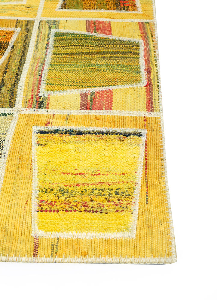 provenance gold wool hand knotted Rug - Corner