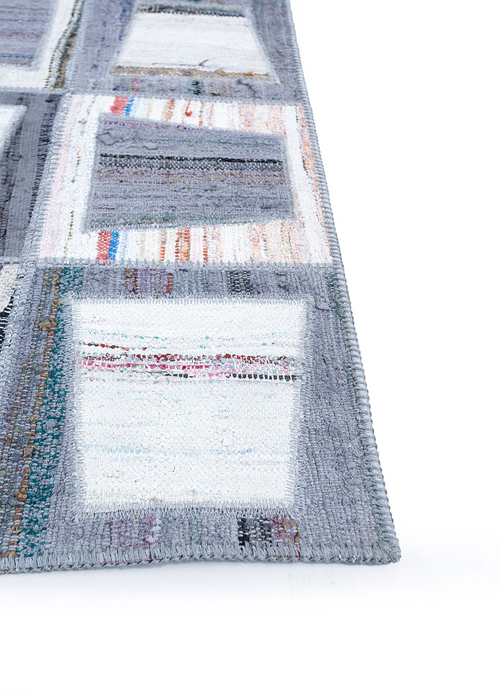 provenance grey and black wool hand knotted Rug - Corner