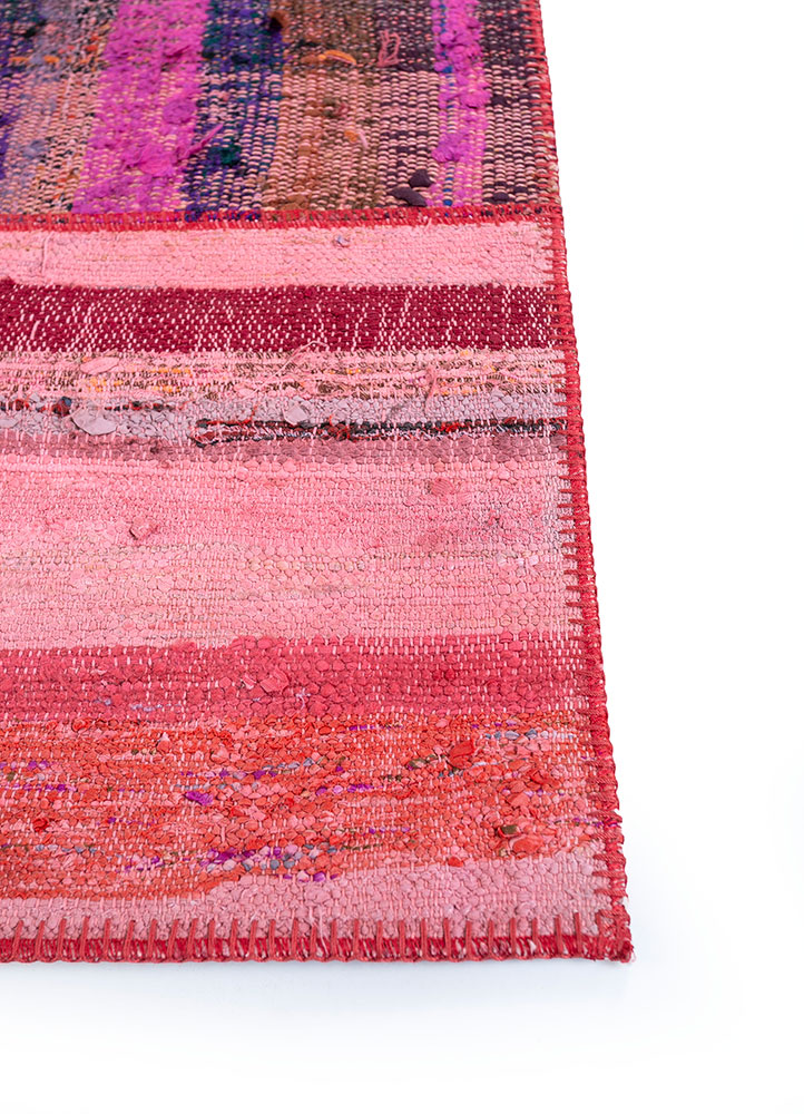 provenance red and orange wool hand knotted Rug - Corner
