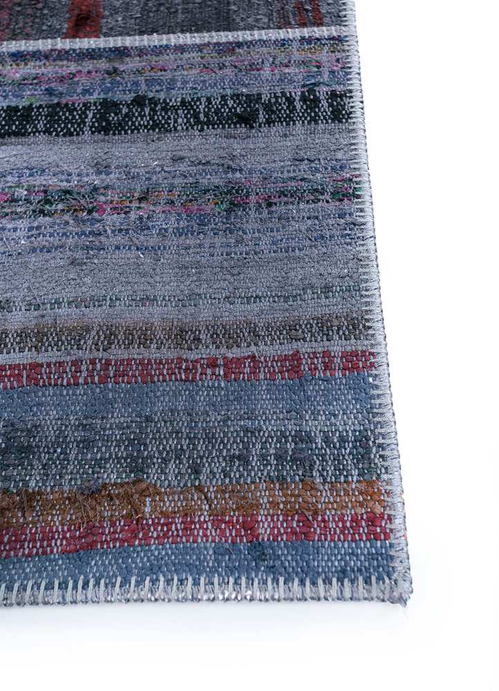 provenance grey and black wool hand knotted Rug - Corner