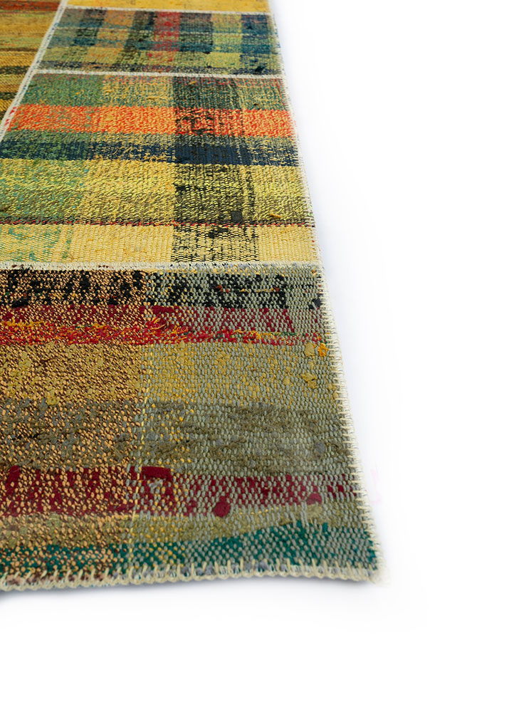 provenance gold wool hand knotted Rug - Corner