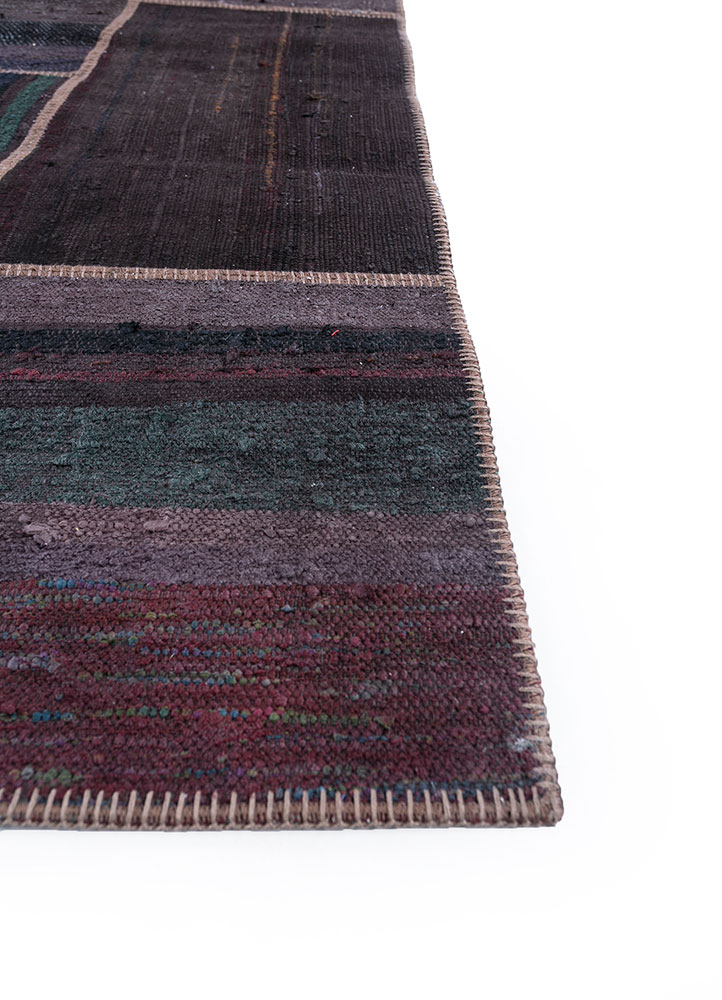 provenance grey and black wool hand knotted Rug - Corner