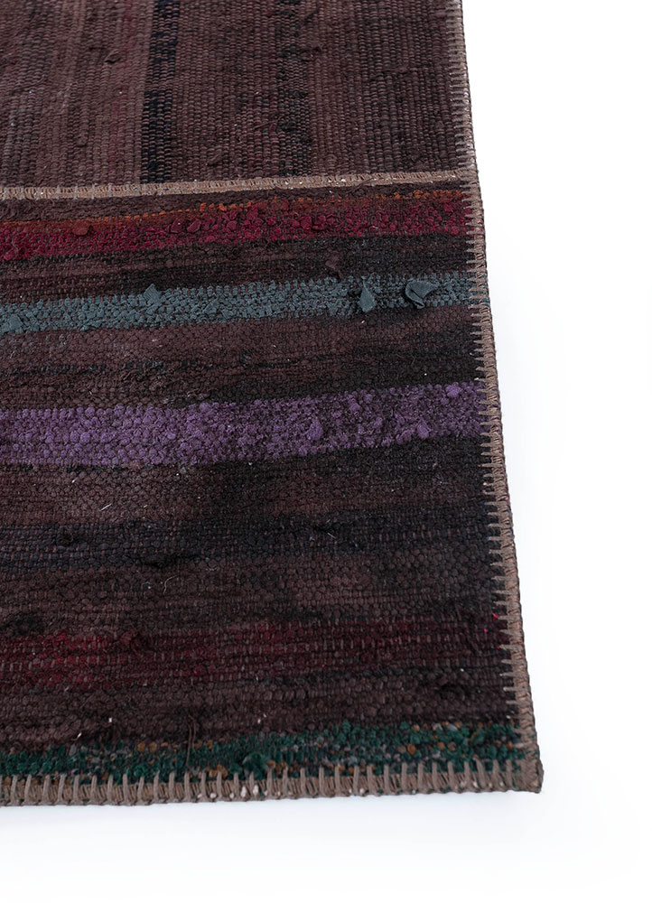 provenance beige and brown wool hand knotted Rug - Corner