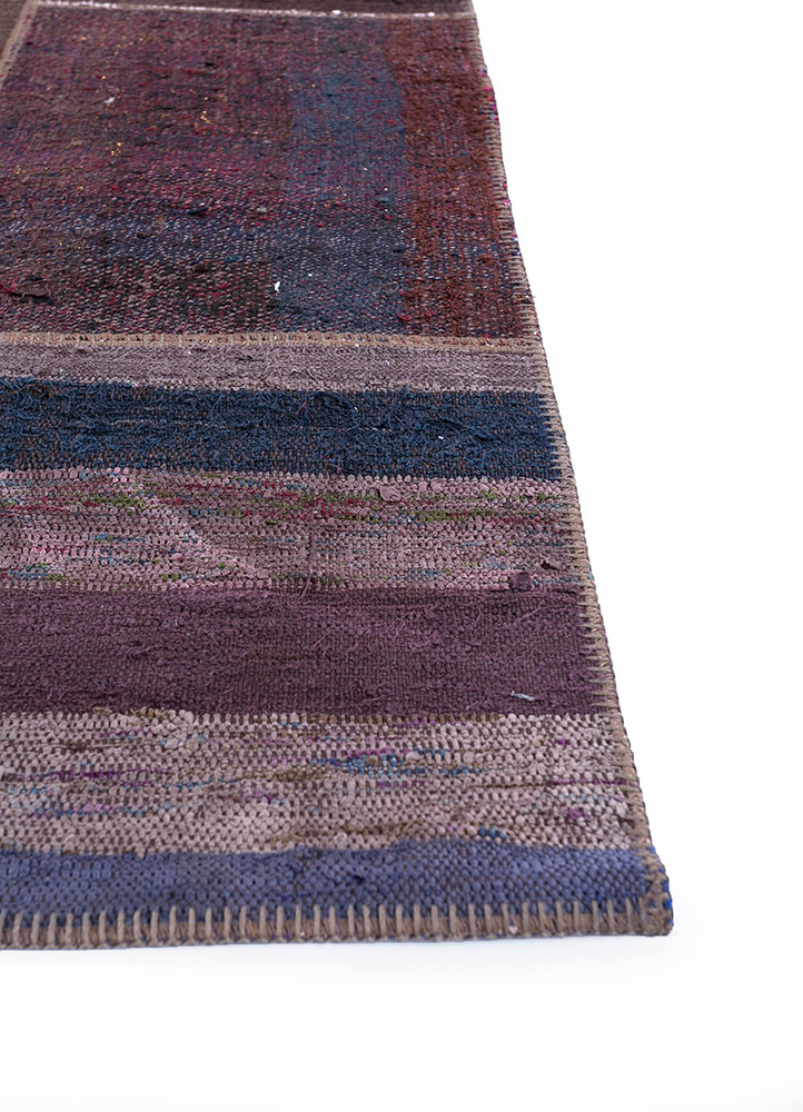 provenance beige and brown wool hand knotted Rug - Corner