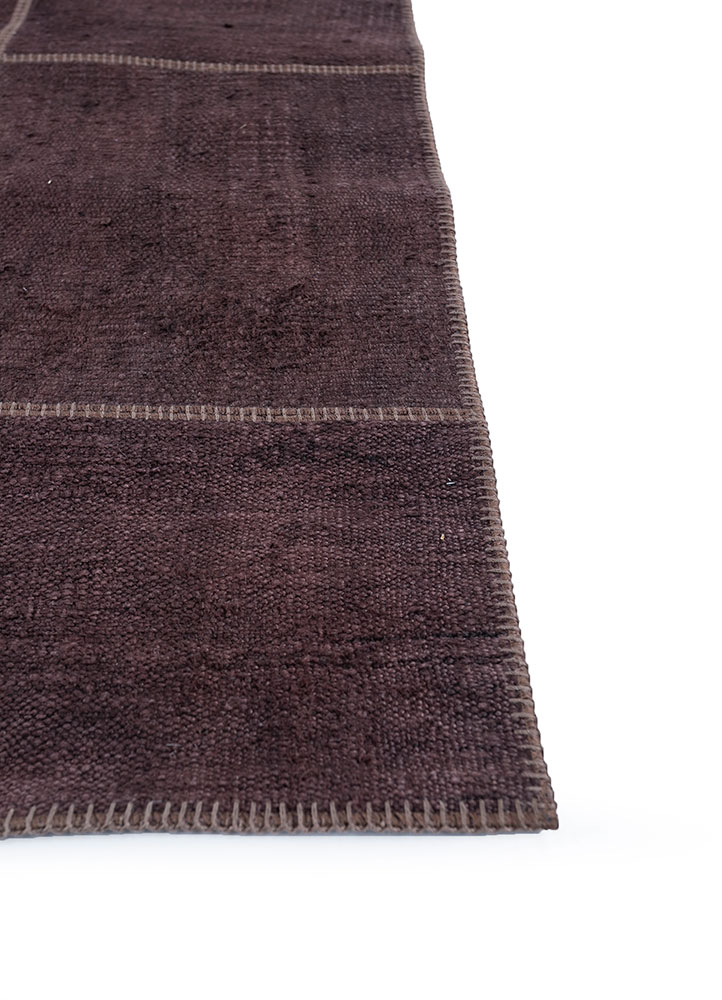 provenance beige and brown wool hand knotted Rug - Corner