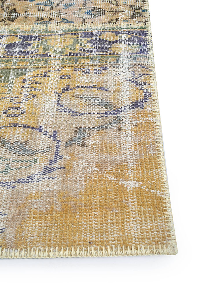 provenance gold wool hand knotted Rug - Corner