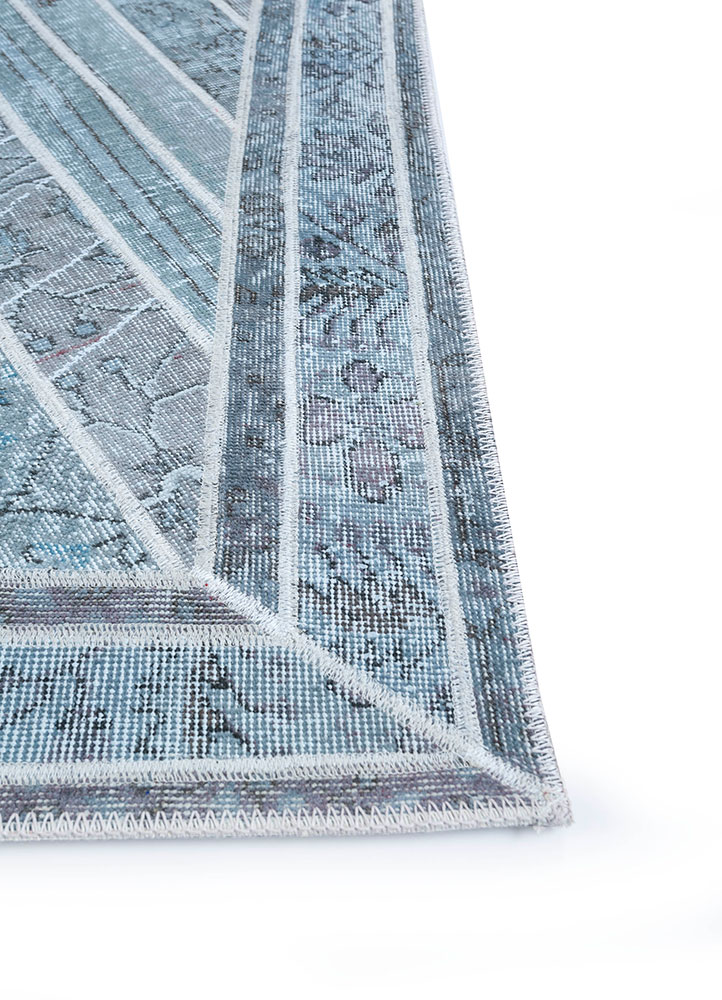 provenance grey and black wool hand knotted Rug - Corner
