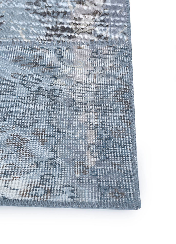 provenance grey and black wool hand knotted Rug - Corner