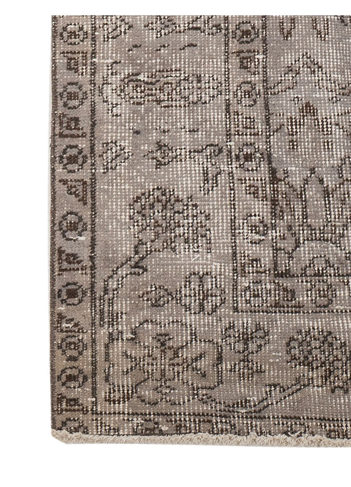 vintage blue wool hand knotted Rug - Corner