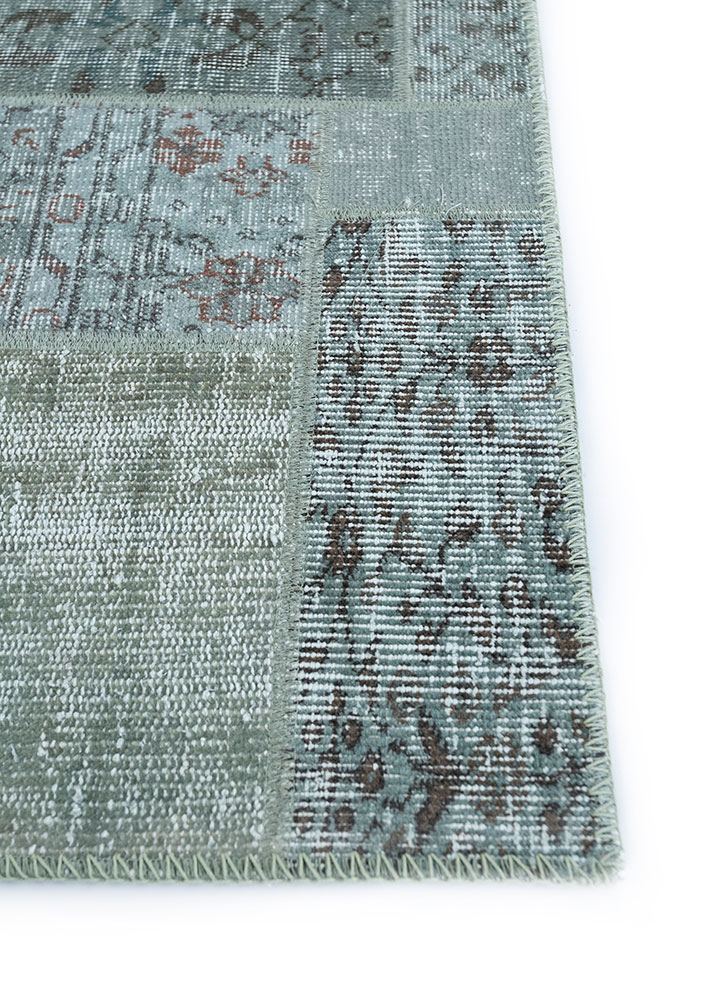 provenance grey and black wool hand knotted Rug - Corner