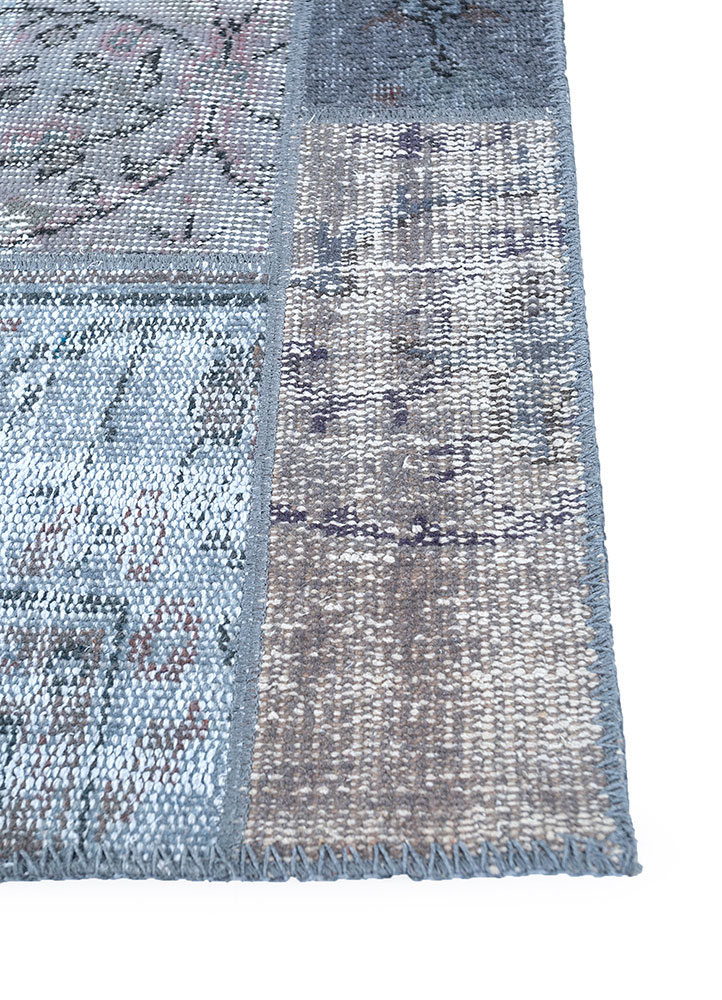 provenance grey and black wool hand knotted Rug - Corner