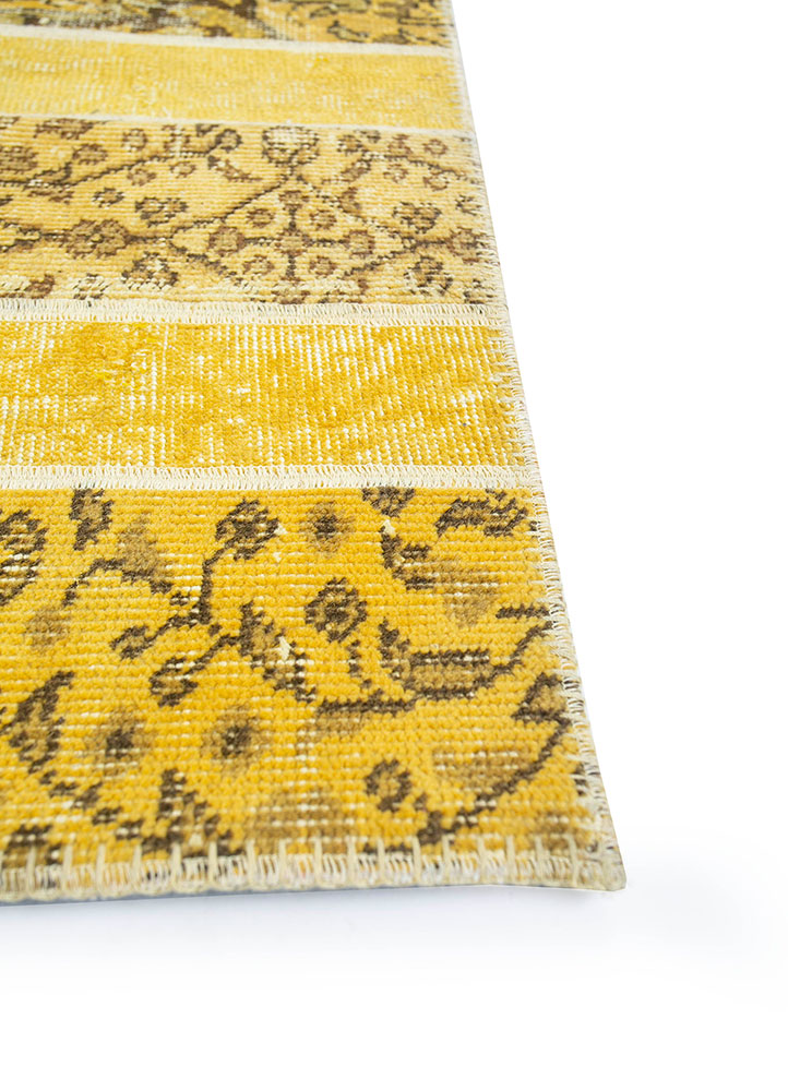 provenance gold wool hand knotted Rug - Corner