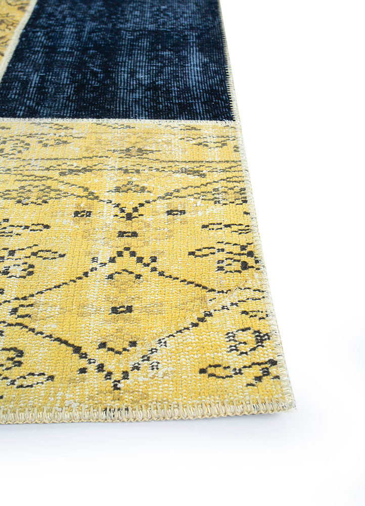 provenance gold wool hand knotted Rug - Corner