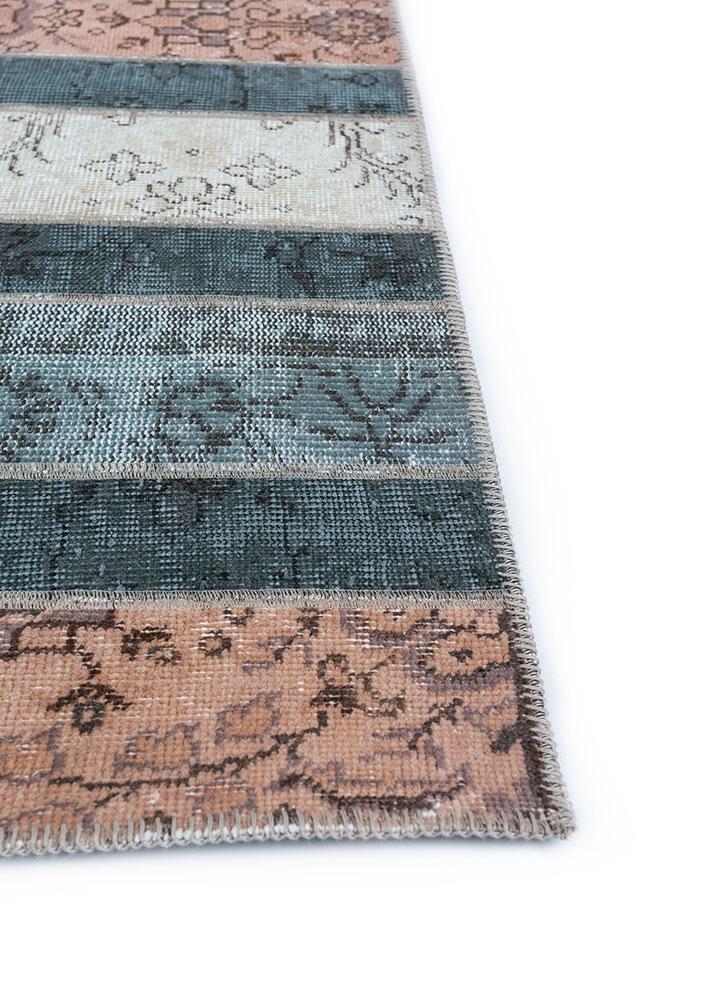 provenance beige and brown wool hand knotted Rug - Corner
