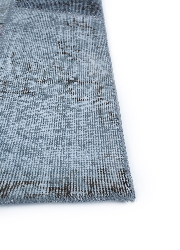 provenance grey and black wool hand knotted Rug - Corner
