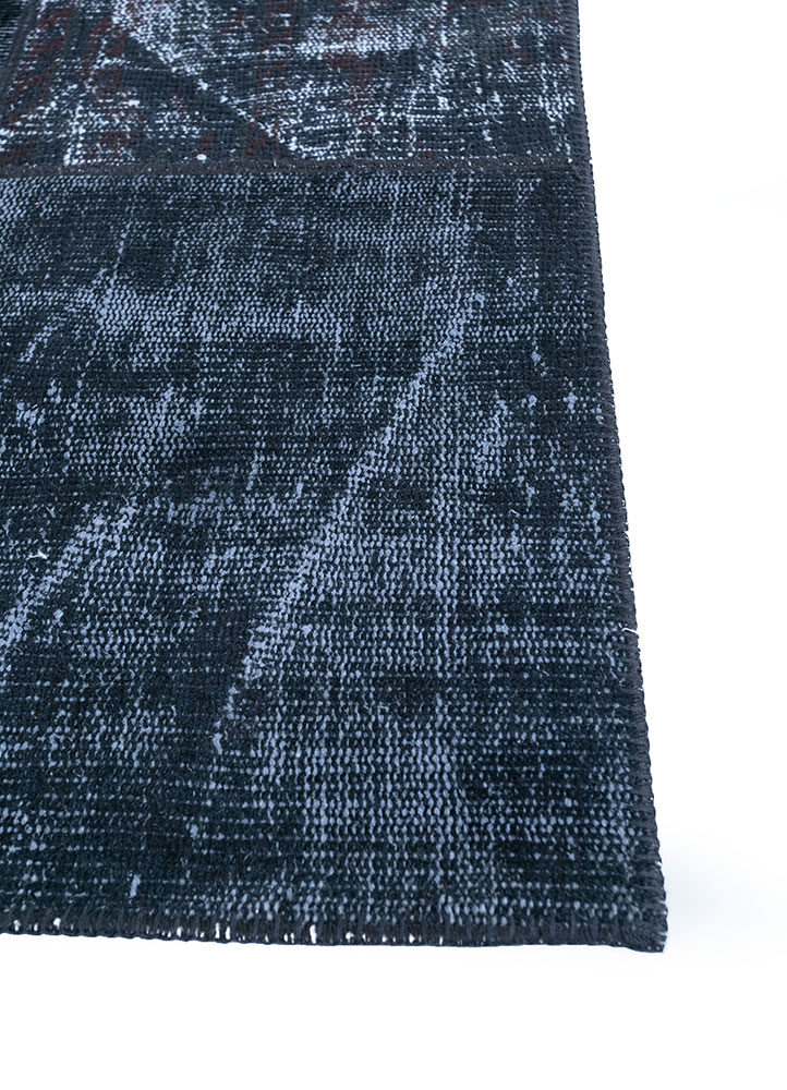 provenance grey and black wool hand knotted Rug - Corner