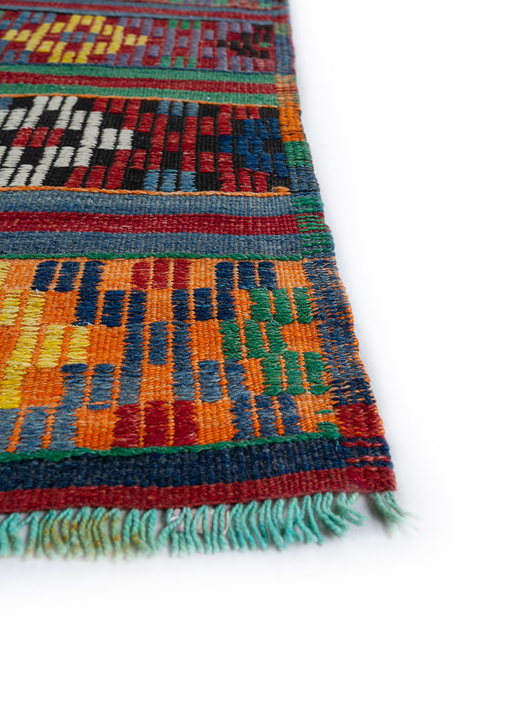 nuray multi wool hand knotted Rug - Corner