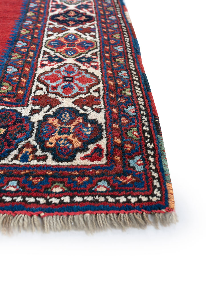kiaan red and orange wool hand knotted Rug - Corner