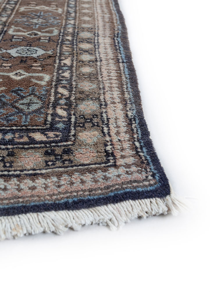 nuray grey and black wool hand knotted Rug - Corner