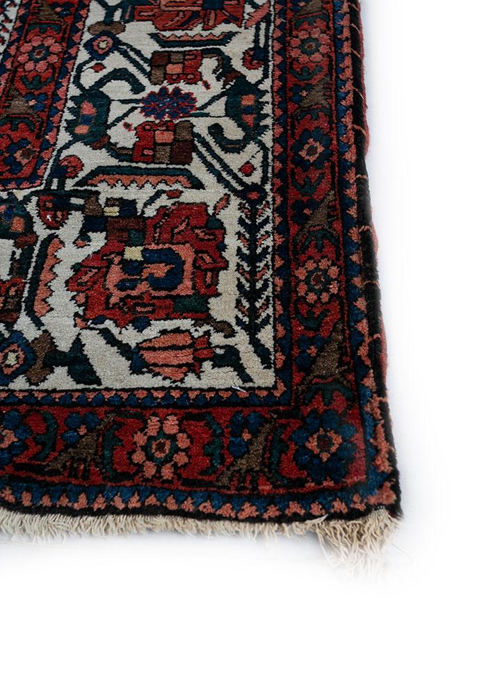 aalam beige and brown wool hand knotted Rug - Corner