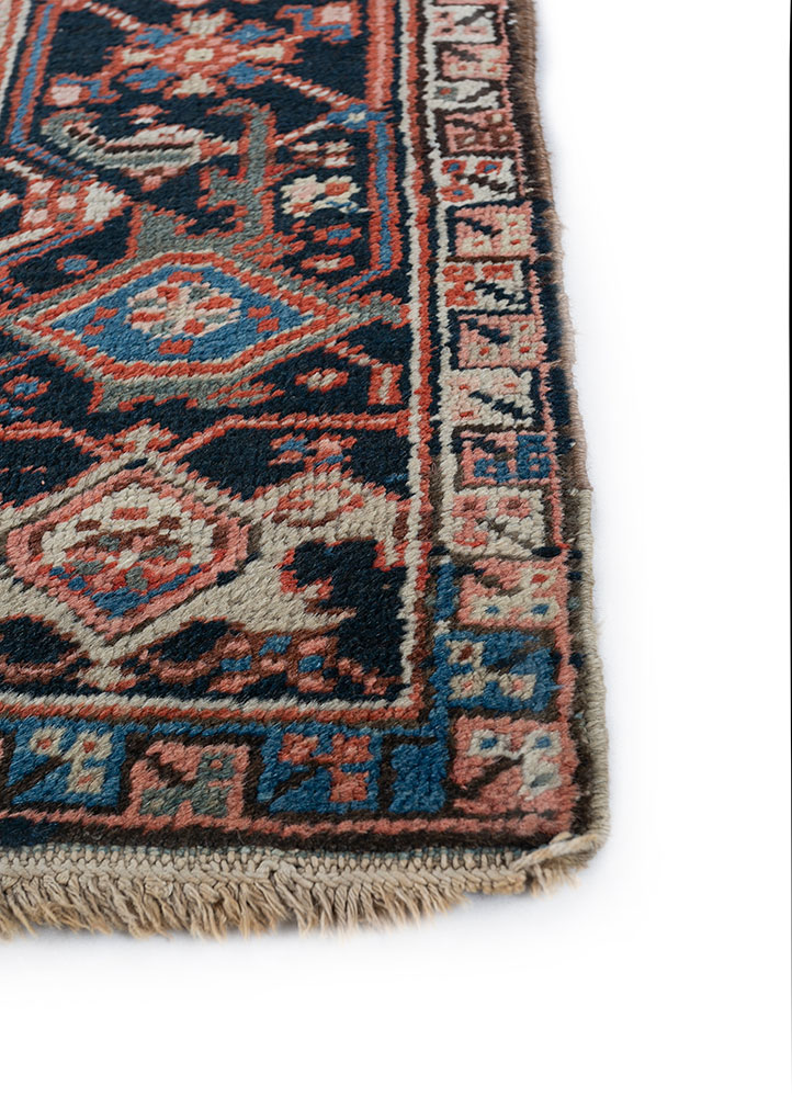 aalam beige and brown wool hand knotted Rug - Corner
