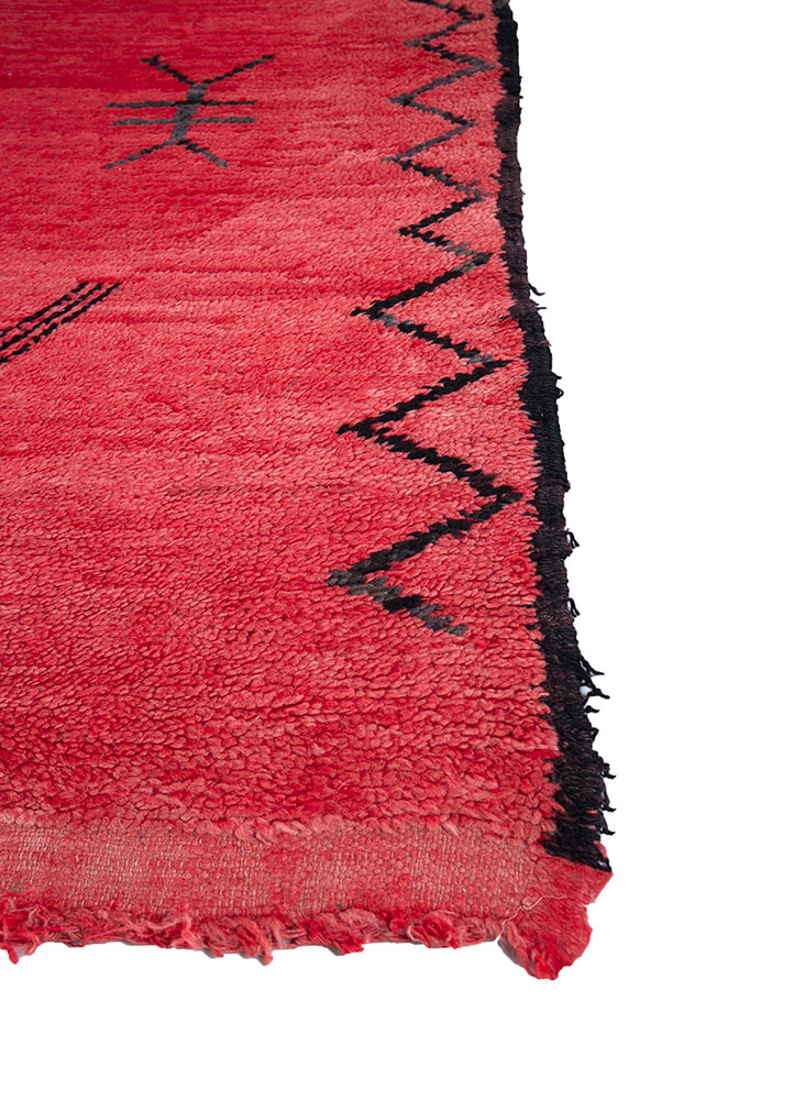 nuray pink and purple wool hand knotted Rug - Corner
