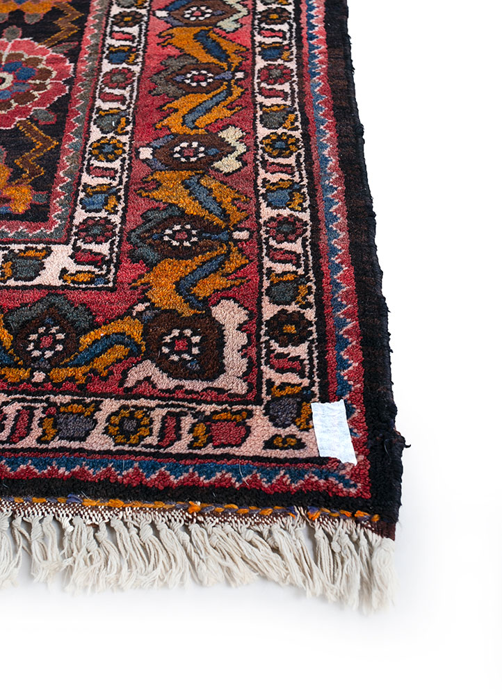 aalam beige and brown wool hand knotted Rug - Corner