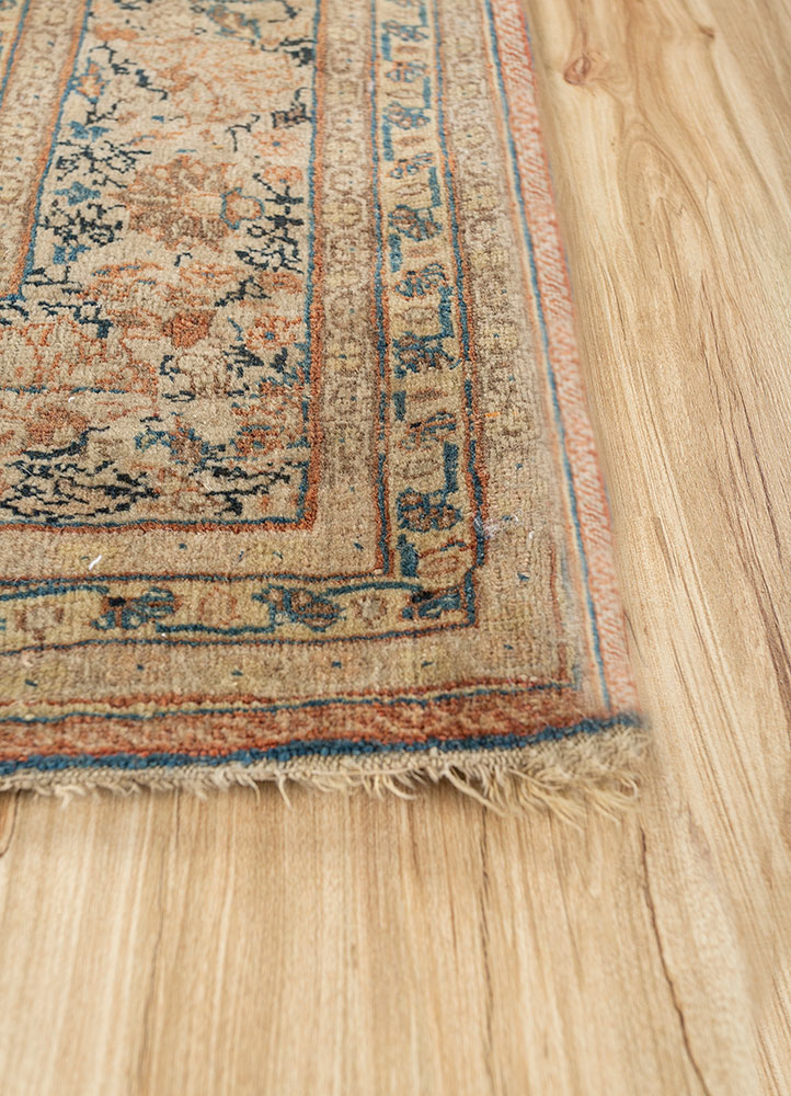 aalam gold wool hand knotted Rug - Corner