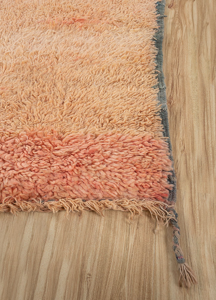 nuray red and orange wool hand knotted Rug - Corner