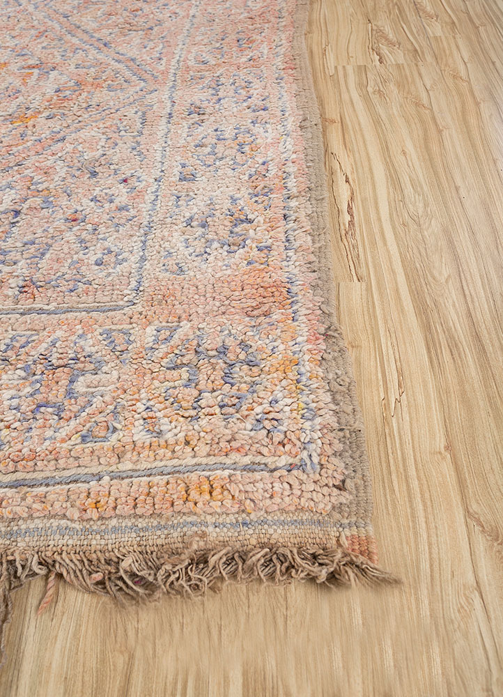 nuray red and orange wool hand knotted Rug - Corner