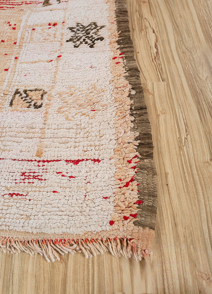 nuray beige and brown wool hand knotted Rug - Corner